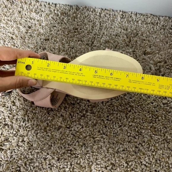 JustFab Perenna Heeled Sandal Pink Suede Chunky Heel size 9 - Picture 13 of 14